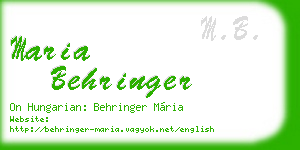 maria behringer business card